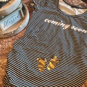 🥰Maternity Shirt Coming Soon 👶 So Adorable🍼 Black and White Stripe❤️